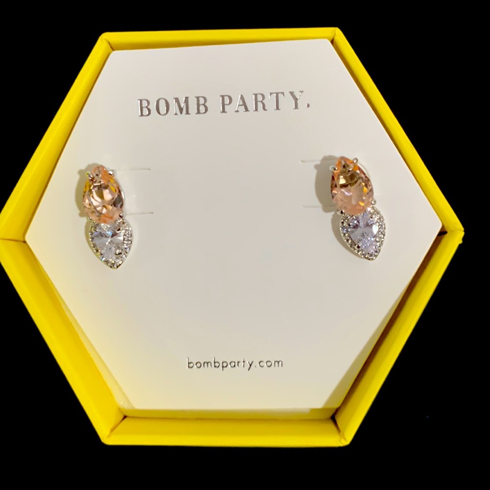 Never worn before silver and pink earrings